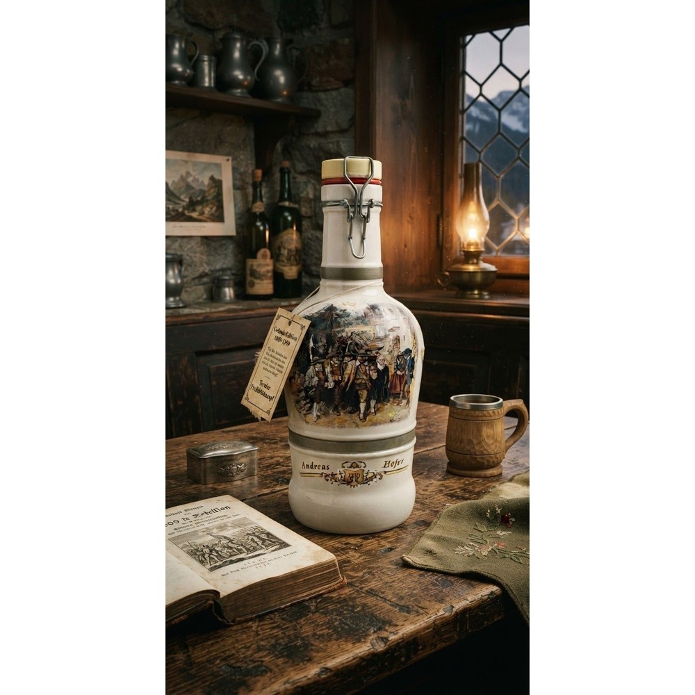 Vintage Andreas Hofer Ceramic Beer Growler Decanter Swing Top 13.5in 80ml